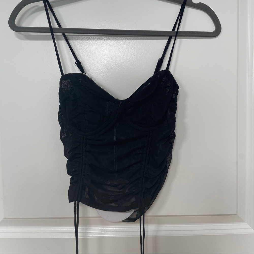Princess Polly polyester black crop top